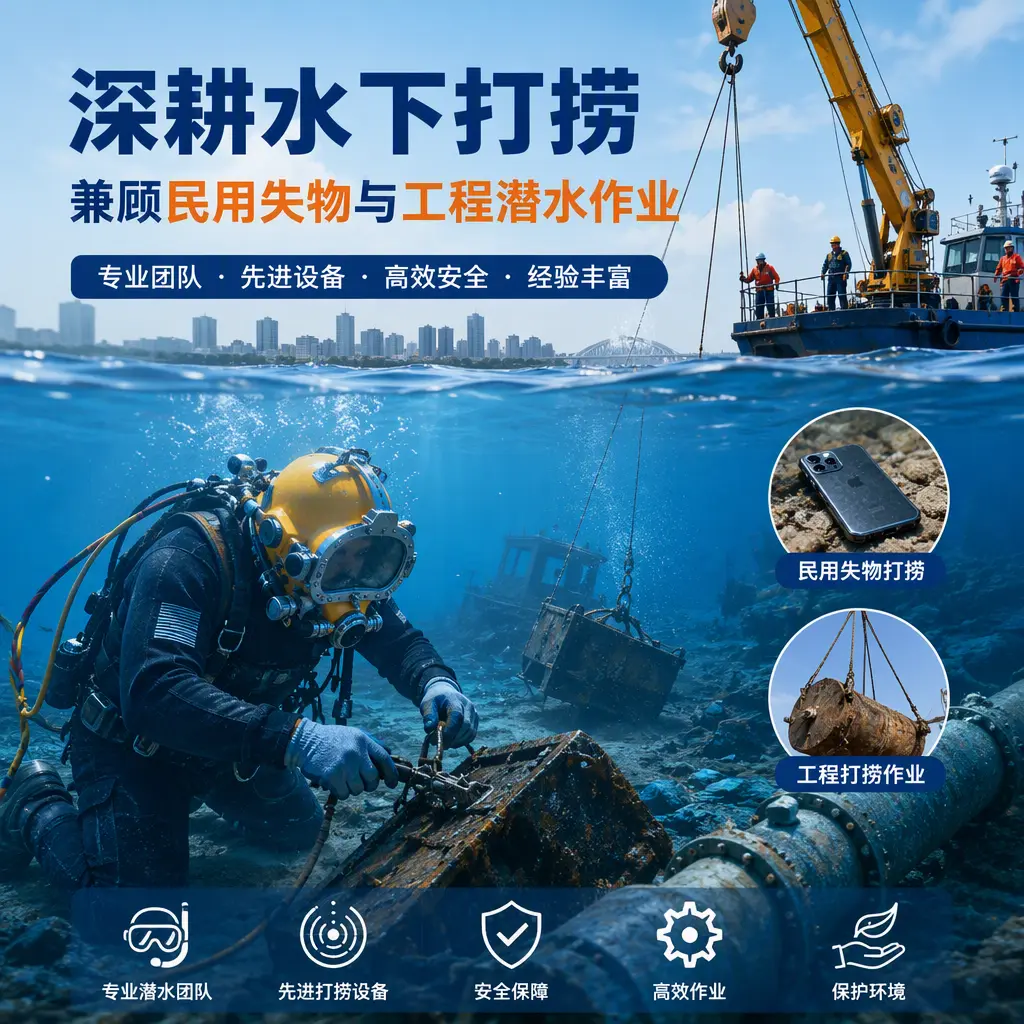 深耕水下打捞，兼顾民用失物与工程潜水作业卓尼